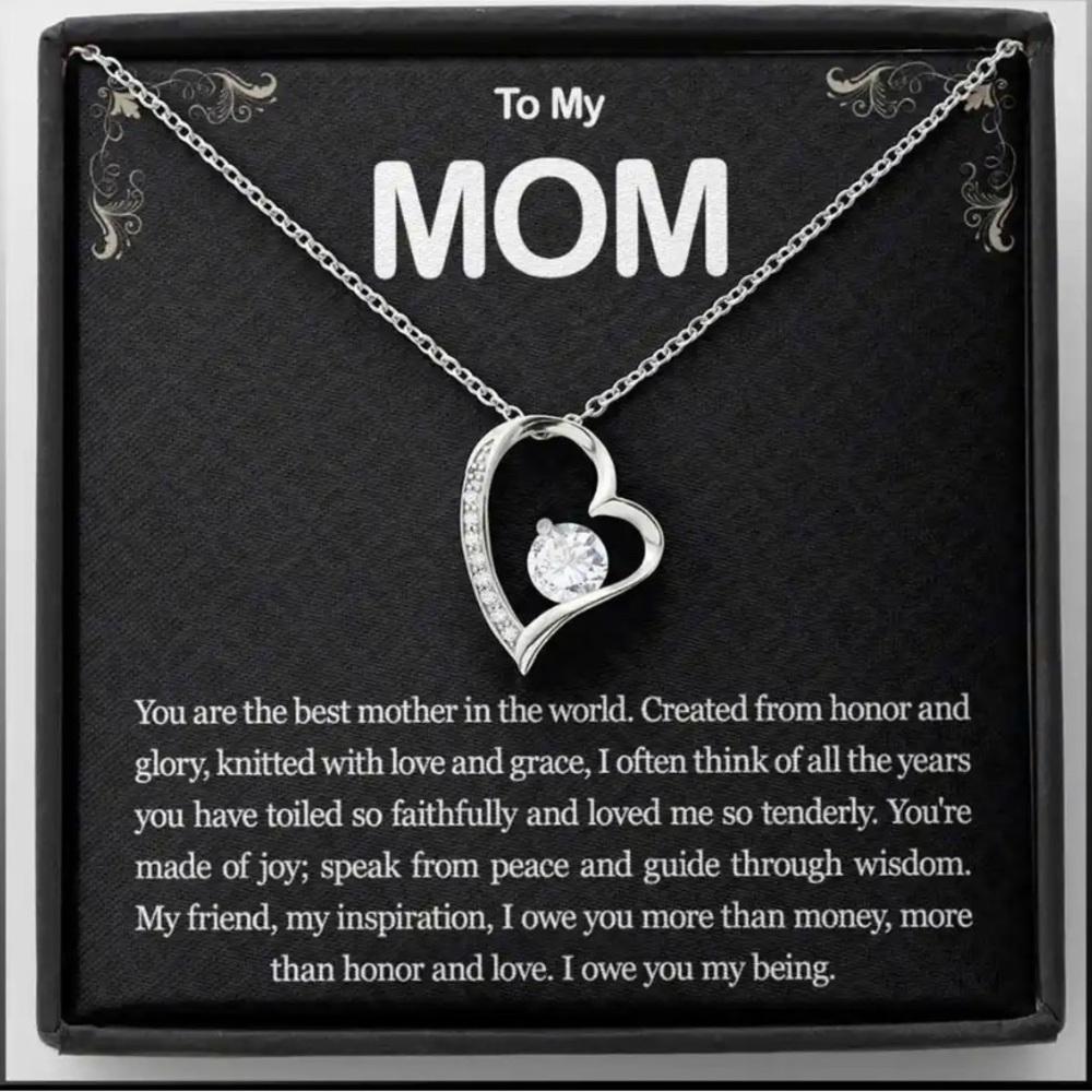 - Forever Love Heart Necklace Message Gift - Picture 1 of 6